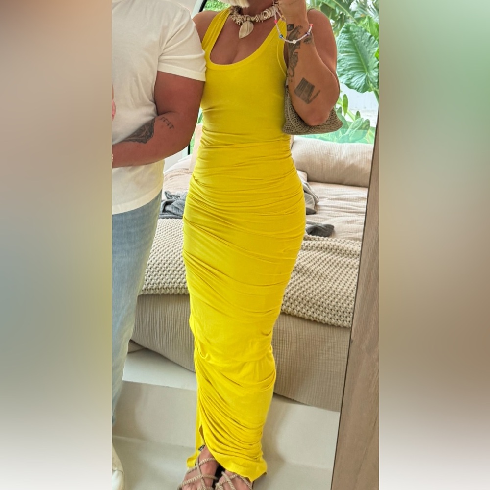 yellow cocktail dress